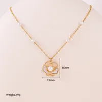 Heart Shape Flower Butterfly Queen Romantic Shiny Copper Pendant Necklace Lobster Trigger Clasp Closure sku image 4