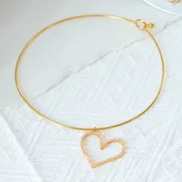 Heart Shape Queen Romantic Streetwear 18K Gold Plated 304 Stainless Steel Imitation Diamond Pendant Necklace Wholesale sku image 9