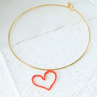 Heart Shape Queen Romantic Streetwear 18K Gold Plated 304 Stainless Steel Imitation Diamond Pendant Necklace Wholesale sku image 10