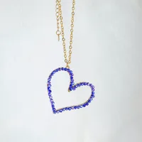 Heart Shape Queen Romantic Streetwear 18K Gold Plated 304 Stainless Steel Imitation Diamond Pendant Necklace Wholesale sku image 5