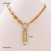 Geometric Cross Vocabulary Words/Name Original Design Luxurious Shiny Copper Pendant Necklace Lobster Trigger Clasp Closure sku image 3