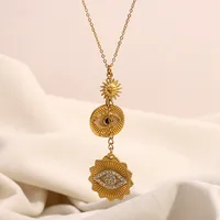 Round Modern Style 304 Stainless Steel Pendant Necklace Plating Lobster Trigger Clasp Closure main image 3