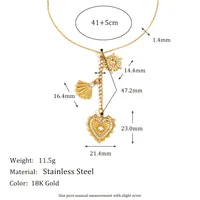 Forme De Cœur Plage Acier Inoxydable 304 Pendentif Placage Fermeture À Boucle De Type Homard main image 2