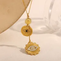 Ronda Estilo Moderno Acero Inoxidable 304 Collar Colgante Enchapado Cierre Con Gatillo De Langosta main image 4