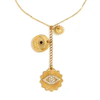 Round Modern Style 304 Stainless Steel Pendant Necklace Plating Lobster Trigger Clasp Closure main image 5