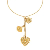 Heart Shape Beach 304 Stainless Steel Pendant Necklace Plating Lobster Trigger Clasp Closure main image 5