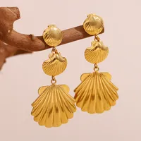 1 Pair Shell Modern Style Shiny 304 Stainless Steel Plating Drop Earrings main image 1