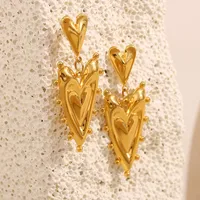 1 Paire Forme De Cœur Glamour Style Moderne Acier Inoxydable 304 Placage Boucles D'oreilles main image 3
