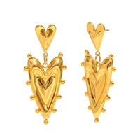 1 Pair Heart Shape Glam Modern Style 304 Stainless Steel Plating Drop Earrings main image 5