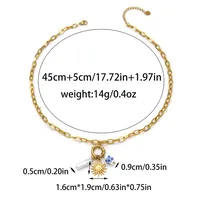 Pentagram Geometric Heart Shape Retro Lady Bohemian 304 Stainless Steel Pendant Necklace Lobster Trigger Clasp Closure sku image 3