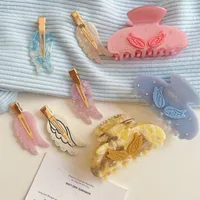 Mujeres Alas Estilo IG Dulce Hojas De Acetato Pinza Para El Cabello Garras De Pelo main image 4