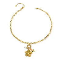 Pentagram Geometric Rose Fairy Style Princess Cute 304 Stainless Steel Pendant Necklace Lobster Trigger Clasp Closure main image 5