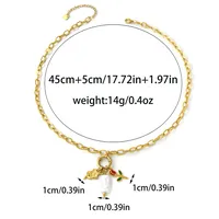 Pentagram Geometric Rose Fairy Style Princess Cute 304 Stainless Steel Pendant Necklace Lobster Trigger Clasp Closure main image 2