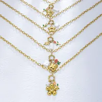 Pentagram Geometric Rose Fairy Style Princess Cute 304 Stainless Steel Pendant Necklace Lobster Trigger Clasp Closure main image 3