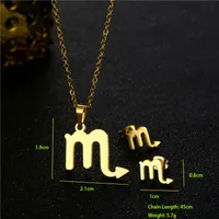 Simple Style Classic Style 201 Stainless Steel Constellation Women's Jewelry Set sku image 12