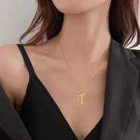 Letter Classic Style 304 Stainless Steel Pendant Necklace Lobster Trigger Clasp Closure main image 2