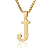 Letter Classic Style 304 Stainless Steel Pendant Necklace Lobster Trigger Clasp Closure sku image 10