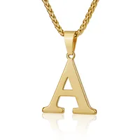 Letter Classic Style 304 Stainless Steel Pendant Necklace Lobster Trigger Clasp Closure sku image 1