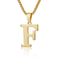 Letter Classic Style 304 Stainless Steel Pendant Necklace Lobster Trigger Clasp Closure sku image 5