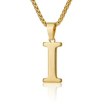 Letter Classic Style 304 Stainless Steel Pendant Necklace Lobster Trigger Clasp Closure sku image 9