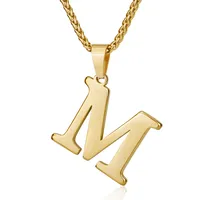 Letter Classic Style 304 Stainless Steel Pendant Necklace Lobster Trigger Clasp Closure sku image 13