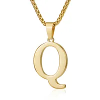 Letter Classic Style 304 Stainless Steel Pendant Necklace Lobster Trigger Clasp Closure sku image 17