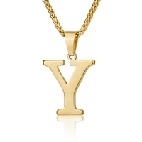 Letter Classic Style 304 Stainless Steel Pendant Necklace Lobster Trigger Clasp Closure sku image 25