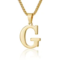 Letter Classic Style 304 Stainless Steel Pendant Necklace Lobster Trigger Clasp Closure sku image 7