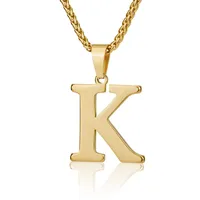 Letter Classic Style 304 Stainless Steel Pendant Necklace Lobster Trigger Clasp Closure sku image 11