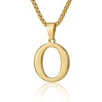 Letter Classic Style 304 Stainless Steel Pendant Necklace Lobster Trigger Clasp Closure sku image 15