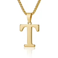 Letter Classic Style 304 Stainless Steel Pendant Necklace Lobster Trigger Clasp Closure sku image 20