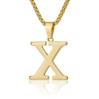 Letter Classic Style 304 Stainless Steel Pendant Necklace Lobster Trigger Clasp Closure sku image 24