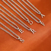 Letter Vintage Style 304 Stainless Steel Pendant Necklace Lobster Trigger Clasp Closure main image 1