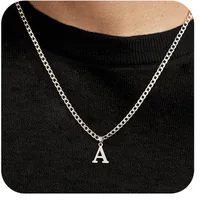 Letter Vintage Style 304 Stainless Steel Pendant Necklace Lobster Trigger Clasp Closure main image 3