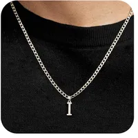 Letter Vintage Style 304 Stainless Steel Pendant Necklace Lobster Trigger Clasp Closure sku image 9