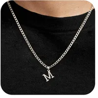 Letter Vintage Style 304 Stainless Steel Pendant Necklace Lobster Trigger Clasp Closure sku image 13