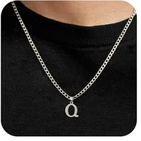 Letter Vintage Style 304 Stainless Steel Pendant Necklace Lobster Trigger Clasp Closure sku image 17