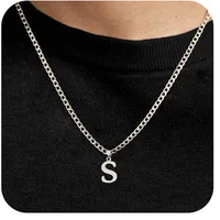 Letter Vintage Style 304 Stainless Steel Pendant Necklace Lobster Trigger Clasp Closure sku image 19