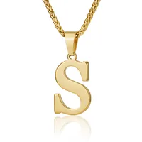 Letter Classic Style 304 Stainless Steel Pendant Necklace Lobster Trigger Clasp Closure sku image 19