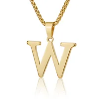 Letter Classic Style 304 Stainless Steel Pendant Necklace Lobster Trigger Clasp Closure sku image 23