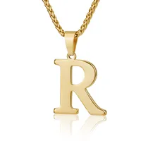 Letter Classic Style 304 Stainless Steel Pendant Necklace Lobster Trigger Clasp Closure sku image 18