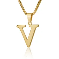 Letter Classic Style 304 Stainless Steel Pendant Necklace Lobster Trigger Clasp Closure sku image 22