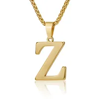 Letter Classic Style 304 Stainless Steel Pendant Necklace Lobster Trigger Clasp Closure sku image 26