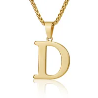 Letter Classic Style 304 Stainless Steel Pendant Necklace Lobster Trigger Clasp Closure sku image 4