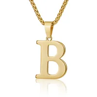 Letter Classic Style 304 Stainless Steel Pendant Necklace Lobster Trigger Clasp Closure sku image 2