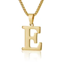 Letter Classic Style 304 Stainless Steel Pendant Necklace Lobster Trigger Clasp Closure sku image 6
