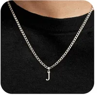 Letter Vintage Style 304 Stainless Steel Pendant Necklace Lobster Trigger Clasp Closure sku image 10