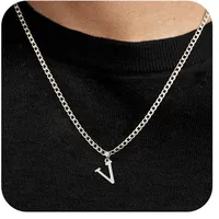 Letter Vintage Style 304 Stainless Steel Pendant Necklace Lobster Trigger Clasp Closure sku image 22