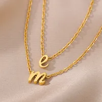 Letter Simple Style 304 Stainless Steel Pendant Necklace Plating Lobster Trigger Clasp Closure main image 3