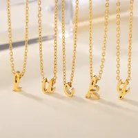 Letter Simple Style 304 Stainless Steel Pendant Necklace Plating Lobster Trigger Clasp Closure main image 1
